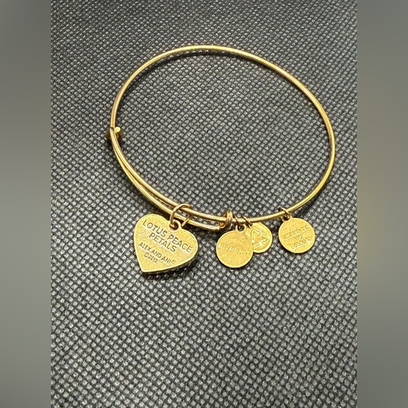 🪷ALEX AND ANI🪷Lotus Peace Petals Charm Bangle in Shiny Gold/EUC - Picture 8 of 8